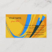 レトロブルーイエロージオメトモダンリ 名刺 (裏面)