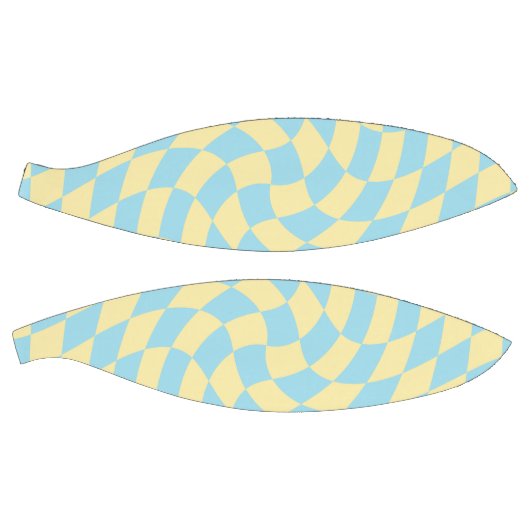 レトロブルーイエローパステルワープチェッカーボード バスケットボール (パネル)