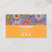 レトロブルーイエローボホーグルーヴィーフローラ70sトレンディー 名刺 (裏面)