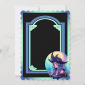 レトロブルーウィッチハロウィンカード サンキューカード (裏面)