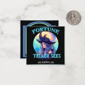 レトロブルーウィッチハロウィンカード ノートカード (正面/裏面インサイチュ)