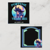 レトロブルーウィッチハロウィンカード ノートカード (正面/裏面)