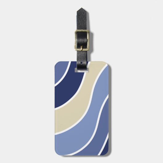 レトロブルーウェーブズカスタムー ラゲッジタグ (正面縦)