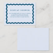 レトロブルーウェーブフレームベビーシャワーディスプレーシャワー エンクロージャーカード (正面/裏面)
