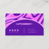 レトロブルーエレガントピンク抽象芸術ボホグルーヴィシック 名刺 (裏面)