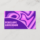レトロブルーエレガントピンク抽象芸術ボホグルーヴィシック 名刺 (正面)