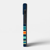 レトロブルーオレンジカスタムカラーモストライプのノグラム Case-Mate iPhoneケース (裏面 / 左)