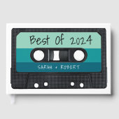 レトロブルーカセットテ最高のープ結婚式の引き出物 ゲストブック (正面)