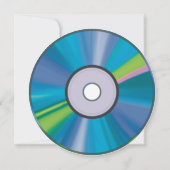 レトロブルーガールズミュージックCD 誕生日 招待状 (裏面)