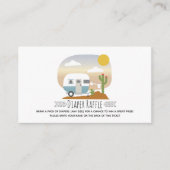 レトロブルーキャンパーデザートベビーシャワーオムツ エンクロージャーカード (正面)