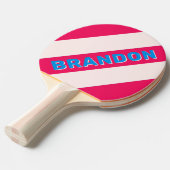 レトロブルークはっきりしたスストライプクラッシュ 卓球ラケット (正面アングル)