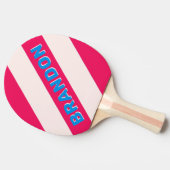 レトロブルークはっきりしたスストライプクラッシュ 卓球ラケット (横)