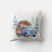 レトロブルークリスマストラック クッション (裏面)