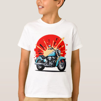 レトロブルークルーザー – ポップアートバイクTシャツ Tシャツ
