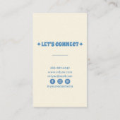 レトロブルーグカラフルロヴィフローラボーホブライトはっきりした 名刺 (裏面)