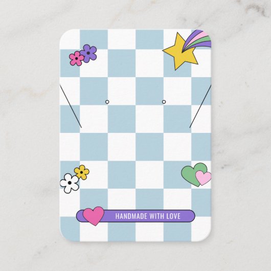 レトロブルーグルービーイヤリングジュエリーディスプレイカード 名刺 (正面)