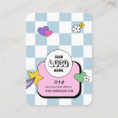 レトロブルーグルービーイヤリングジュエリーディスプレイカード 名刺 (裏面)