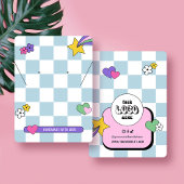 レトロブルーグルービーイヤリングジュエリーディスプレイカード 名刺