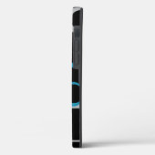 レトロブルーグレー白正方形パターン Case-Mate iPhoneケース (裏面 / 左)