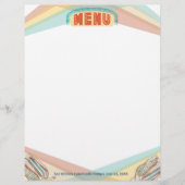 レトロブルーコーンのメキシコ料理メニューのレターヘッド (正面)