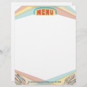 レトロブルーコーンのメキシコ料理メニューのレターヘッド (正面/裏面)