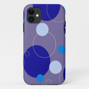 レトロブルーサークル&オーバルペリウニ王室のクルアクア iPhone 11 ケース