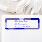 レトロブルーサークル&楕円王室の差出人住所 ラベル (インサイチュ)