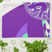 レトロブルーシアン万華鏡のように千変万化するパターンアートプリント キッチンタオル (折り畳み)