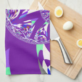 レトロブルーシアン万華鏡のように千変万化するパターンアートプリント キッチンタオル (四つ折り)