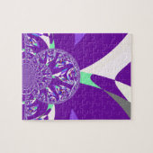 レトロブルーシアン万華鏡のように千変万化するパターンアートプリント ジグソーパズル (横)