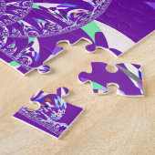 レトロブルーシアン万華鏡のように千変万化するパターンアートプリント ジグソーパズル (側面)