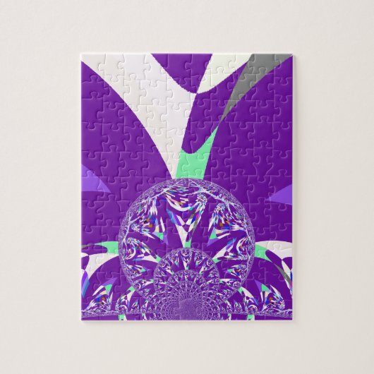 レトロブルーシアン万華鏡のように千変万化するパターンアートプリント ジグソーパズル (縦)