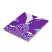 レトロブルーシアン万華鏡のように千変万化するパターンアートプリント タイル (側面)