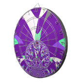 レトロブルーシアン万華鏡のように千変万化するパターンアートプリント ダーツボード (正面右)