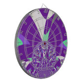 レトロブルーシアン万華鏡のように千変万化するパターンアートプリント ダーツボード (正面左)