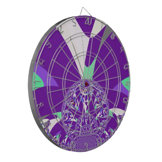 レトロブルーシアン万華鏡のように千変万化するパターンアートプリント ダーツボード (正面左)