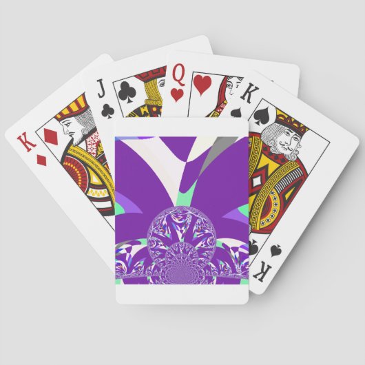 レトロブルーシアン万華鏡のように千変万化するパターンアートプリント トランプ (裏面)