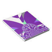 レトロブルーシアン万華鏡のように千変万化するパターンアートプリント ノートパッド (アングル)