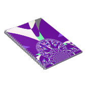 レトロブルーシアン万華鏡のように千変万化するパターンアートプリント ノートブック (右側)