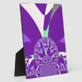 レトロブルーシアン万華鏡のように千変万化するパターンアートプリント フォトプラーク (側面)