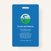 レトロブルーシェーズカラムカンパニー写真テンプレート バッジ (裏面)