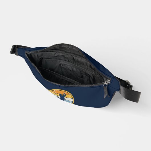 レトロブルーシルエットゴルファーモノグラム ファニーパック (見開き)