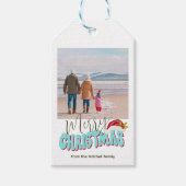 レトロブルーシンプルフェスティバルメリークリスマス ギフトタグ (正面)