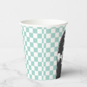 レトロブルーチェックスケートボード2素晴らしい2nd誕生日 紙コップ (右)
