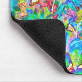 レトロブルーティール（緑がかった色）花模様カラフルヒマワリ畑 マウスパッド (コーナー)