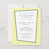 レトロブルーテレビセットベビーシャワー招待状 招待状 (裏面)