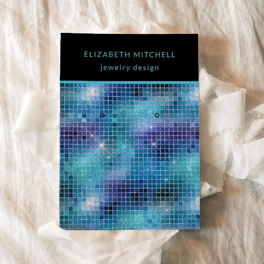 レトロブルーディスコグラム |イヤリングディスプレイカード 名刺