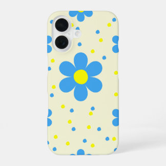 レトロブルーデイジー携帯ケース iPhone 16ケース