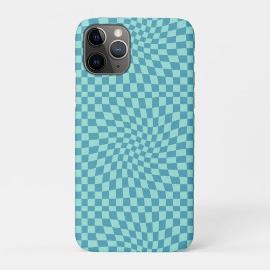 レトロブルーパステルワープチェックチェッカーボード Case-Mate iPhoneケース (裏)