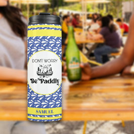 レトロブルーパターストライプン名前をカスタムする タンブラー